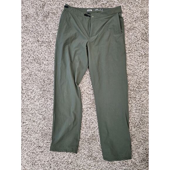 Mountain Hardwear Pants Mens 33x32 * Green Tech Outdoor Nylon Lightweight Active - Picture 1 of 9